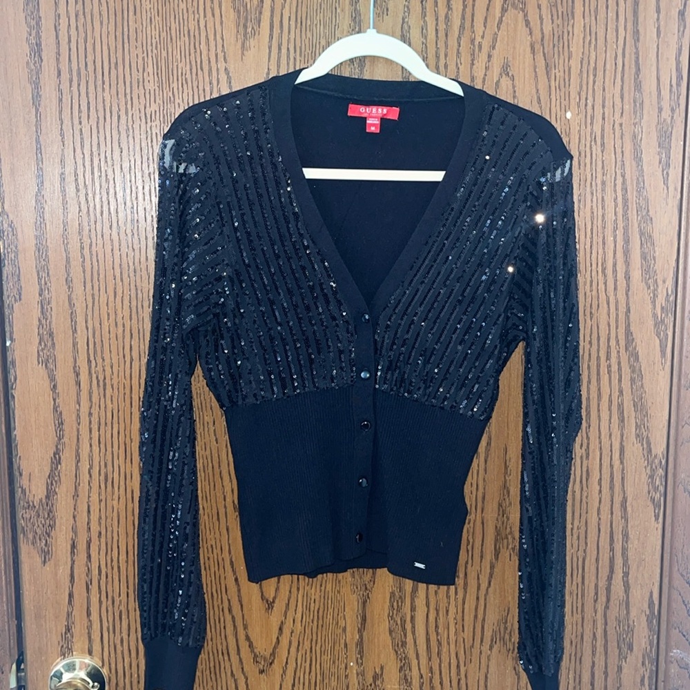 Guess Los Angeles sequins Cardigan, like new! Medium
